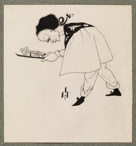 Sługa niosący kapcie, 1893 autorstwa Aubrey Beardsley