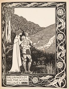 Sir Launcelot i wiedźma Hellawes autorstwa Aubrey Beardsley