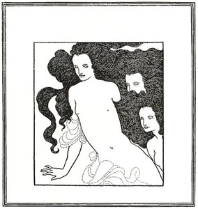 Komedia Złota Renu, strona tytułowa 1872 autorstwa Aubrey Beardsley
