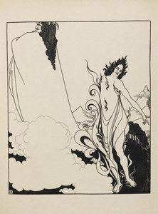Czwarta tablica złota Renu z księgi pięćdziesięciu rysunków autorstwa Aubrey Beardsley