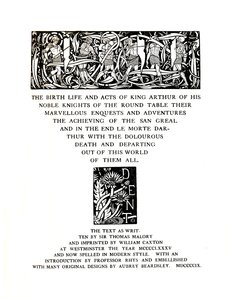 Strona tytułowa zaprojektowana przez Aubrey Beardsley dla panów J.M. Dent and Sons Ltd, 1909, 1914. autorstwa Aubrey Beardsley