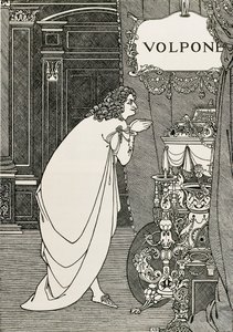 Strona tytułowa Volpone or the fox (1609) napisana przez Bena Johnsona autorstwa Aubrey Beardsley