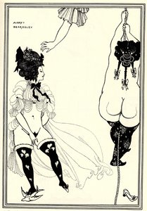 Dwie ateńskie kobiety w niebezpieczeństwie. Ilustracja do Lizystraty Arystofanesa, 1896 r autorstwa Aubrey Beardsley