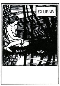 Winieta ex libris (ex-libris) Aubrey Beardsley (1872-1898) autorstwa Aubrey Beardsley
