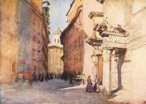 Rzym: Forum Nerwy (kolorowa litografia) autorstwa Aubrey Waterfield