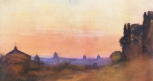 Rzym: Widok z Palatynu (kolorowa litografia)