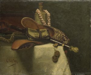 Martwa natura z orientalnymi kapciami autorstwa August Allebe
