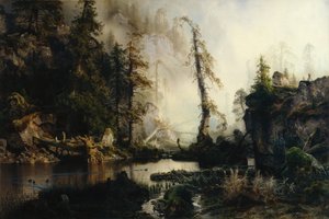 Czarne jezioro (olej na płótnie)