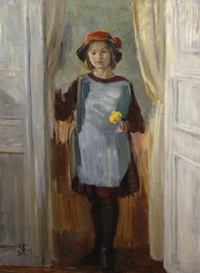 Dziewczyna w drzwiach (Maria Eiebakke) 1918 (olej na płótnie)