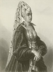 Konigin Isabeau (grawerunek) autorstwa August Friedrich Pecht