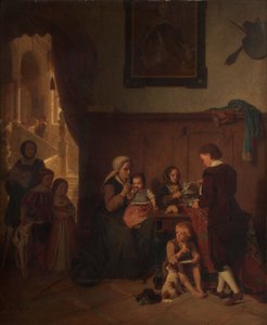wyżywienie dla ubogiej rodziny autorstwa August Friedrich Siegert