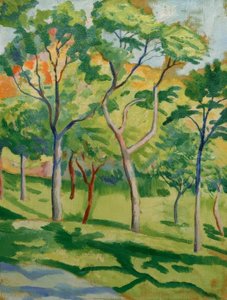 Drzewa na łące autorstwa August Macke