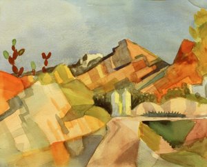 Skalisty krajobraz autorstwa August Macke