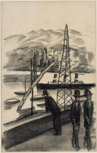 Port z górami autorstwa August Macke