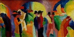 Kolumnada z żaglówką I. autorstwa August Macke