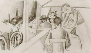 Kawiarnia sterowca autorstwa August Macke