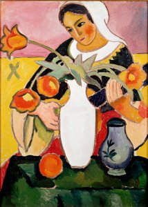 Lutniarz Obraz August Macke (1887-1914) 1910 Paryż, galeria sztuki współczesnej autorstwa August Macke