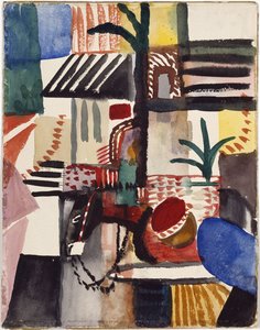 Człowiek z osłem Tunezja, 1914 autorstwa August Macke