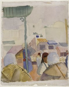 Targ w Tunisie II, 1914 autorstwa August Macke