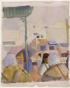 Rynek w Tunisie (II). 1914 autorstwa August Macke