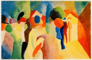 Z żółtą kurtką autorstwa August Macke