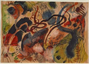 Parodia Niebieskiego Jeźdźca autorstwa August Macke