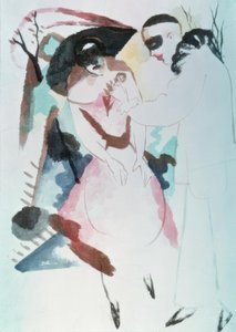Pierrot i pani autorstwa August Macke