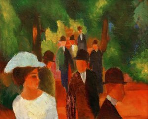 Promenada (z białą dziewczynką w połowie długości) autorstwa August Macke