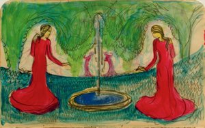Tańcz przy fontannie autorstwa August Macke