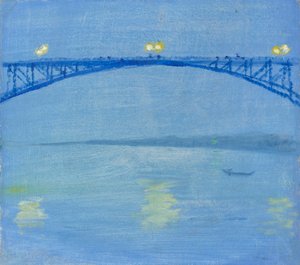 Most na Renie wieczorem autorstwa August Macke