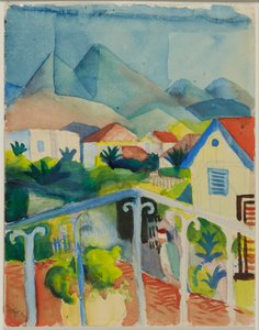 St. Germain koło Tunisu autorstwa August Macke