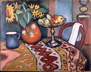 Martwa natura ze słonecznikami II, 1911 autorstwa August Macke