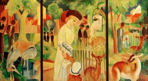 Tryptyk: Wielki Ogród Zoologiczny autorstwa August Macke