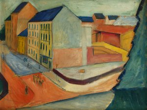 Nasza ulica z ujeżdżalnią, Bonn, 1913 autorstwa August Macke