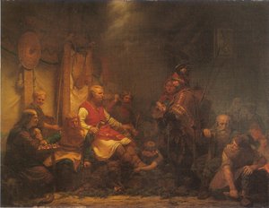 Posłańcy króla Ella przed synami Ragnara Lothbroka autorstwa August Malmström