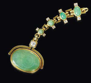 Obrotowa pieczęć wysadzana klejnotami, Faberge, ok. 1890 autorstwa August Wilhelm Holmström