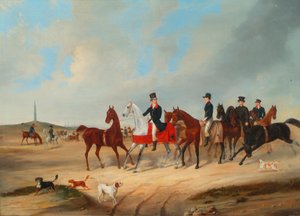 Kawalkada jeźdźców z psami autorstwa August von Rentzell