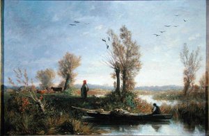 Brzegi kanału (olej na płótnie) autorstwa Auguste Paul Charles Anastasi