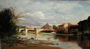 Most z kaczkami, 1872 autorstwa Auguste Allonge