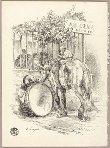 Koń z małpą na grzbiecie autorstwa Auguste Andre Lancon