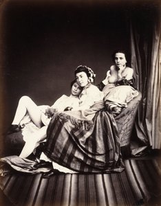 Trzy nagie kobiety na szezlongu, ok. 1850