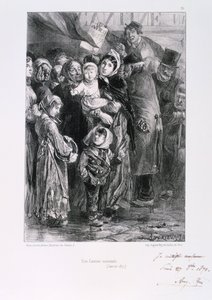 Cantine Nationale, oblężenie Paryża, wojna francusko-pruska, styczeń 1871 autorstwa Auguste Bry