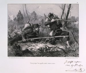 Żołnierze francuscy, oblężenie Paryża, 1871 autorstwa Auguste Bry
