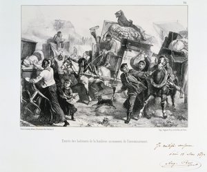 Mieszkańcy przedmieść przybywający do Paryża przed oblężeniem miasta przez Prusaków, 1870 1872 autorstwa Auguste Bry