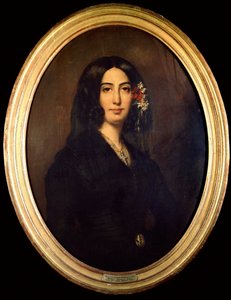 Portret George Sand (Aurore Dupin, Baronne Dudevant) (1804-1876) w 1832 roku. Obraz Auguste Charpentier (1813-1880) Paris Musee Carnavalet
