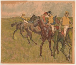 Konie wyścigowe autorstwa Auguste Clot