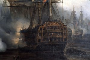Bitwa pod Trafalgarem, szczegół, Auguste Etienne Francois Mayer (1805-1890)