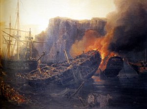Francuski:  Le soir de la bataille de Navarin, 1827 Wieczór bitwy pod Navarino