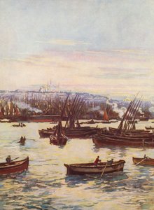 Złoty Róg, Turcja (kolorowa litografia) autorstwa Auguste Gerardin