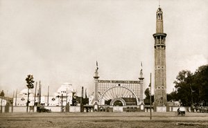 Grenoble (Isere, Delfiny): Międzynarodowa Wystawa Białego Węgla i Turystyki w 1925 roku - monumentalne wejście i Wieża Orientacyjna (Wieża Perret) - Zbudowana przez braci Auguste